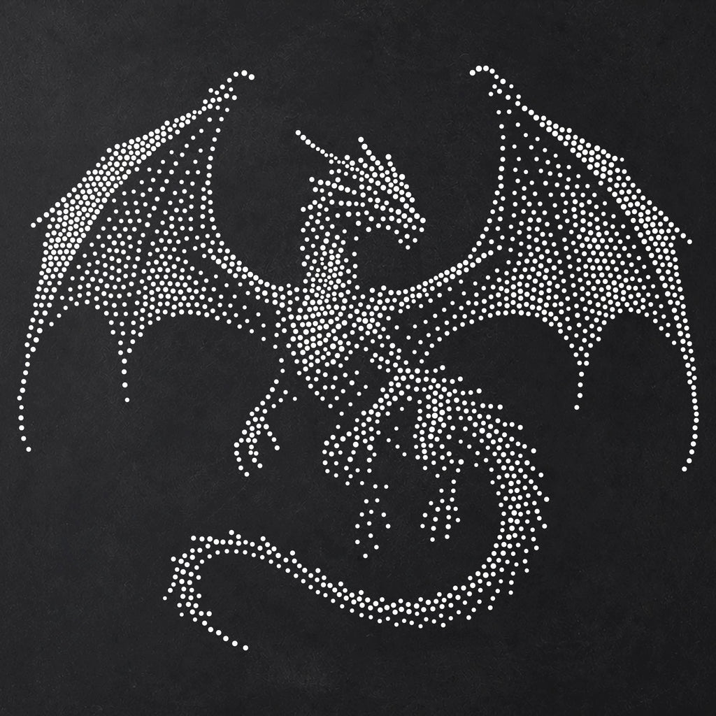 Dragon Stencil | Realistic Highly Detailed DIY Mylar Fantasy Wall Art, Stipple Art Crafts (Large - 300mm / 12" approx)