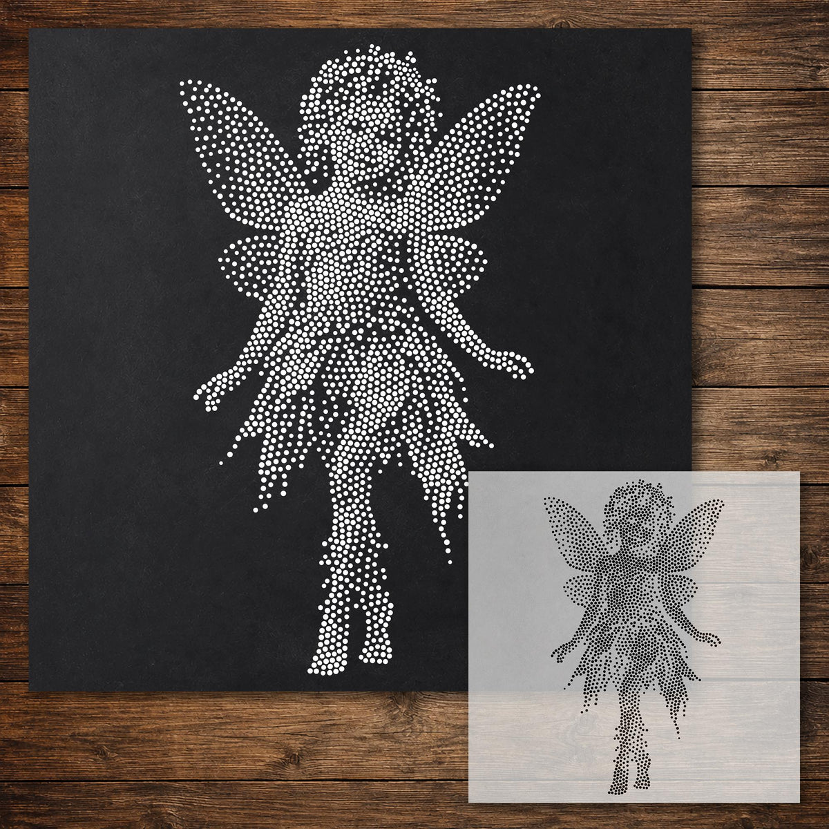Fairy Child Stencil reusable Mylar stencil, 300 x 300 mm