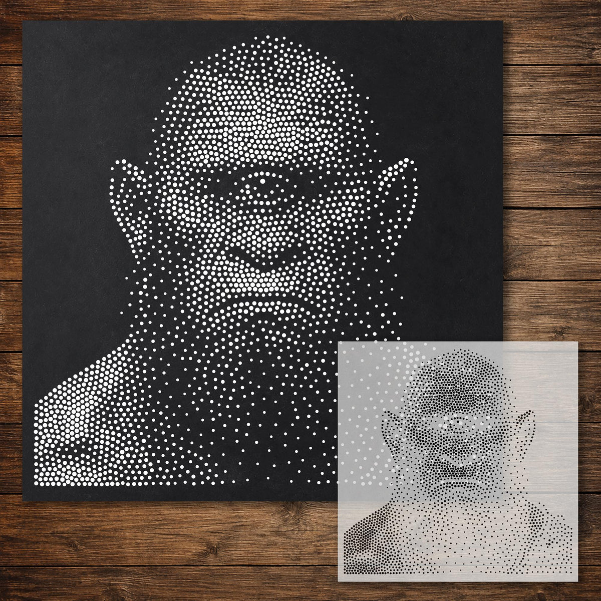 Cyclops Portrait Stencil reusable Mylar stencil, 300 x 300 mm