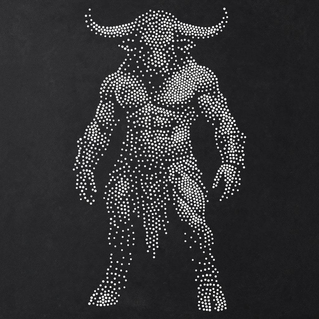 Minotaur Stencil | Realistic Highly Detailed DIY Mylar Fantasy Wall Art, Stipple Art Crafts (Large - 300mm / 12" approx)