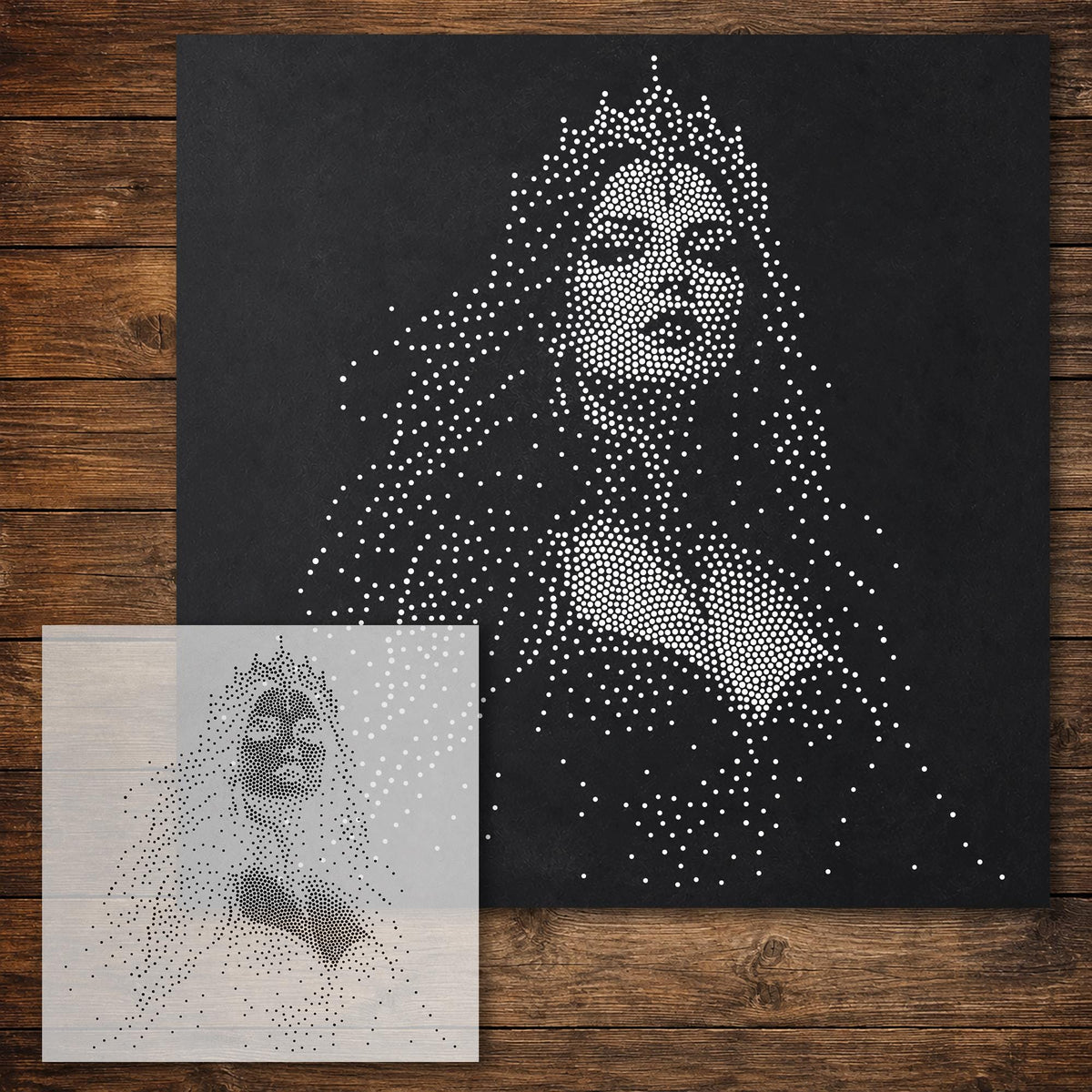 Sorceress Enchantress Stencil reusable Mylar stencil, 300 x 300 mm