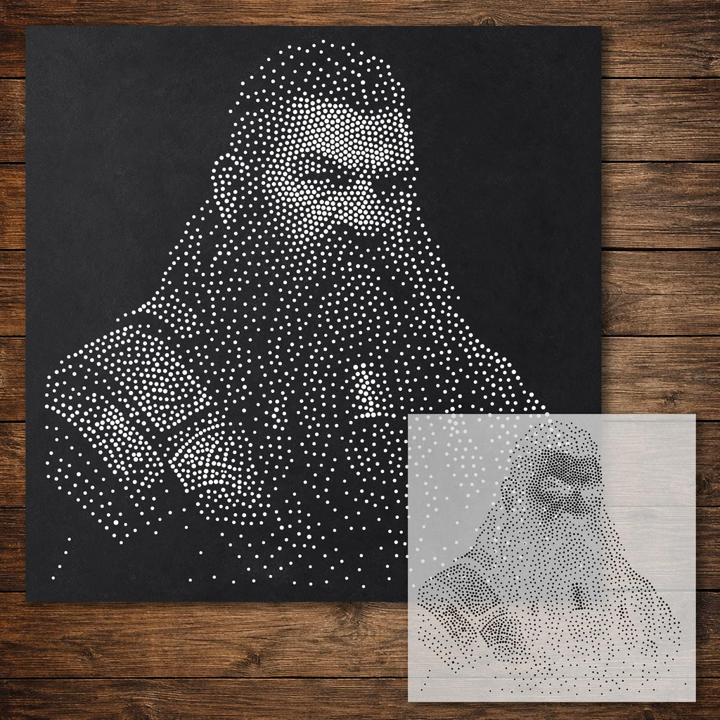 Dwarf Warrior Stencil reusable Mylar stencil, 300 x 300 mm