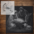 Nativity Stable Scene Stencil reusable Mylar stencil, 300 x 300 mm