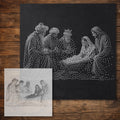 Three Wise Men with Jesus Stencil reusable Mylar stencil, 300 x 300 mm