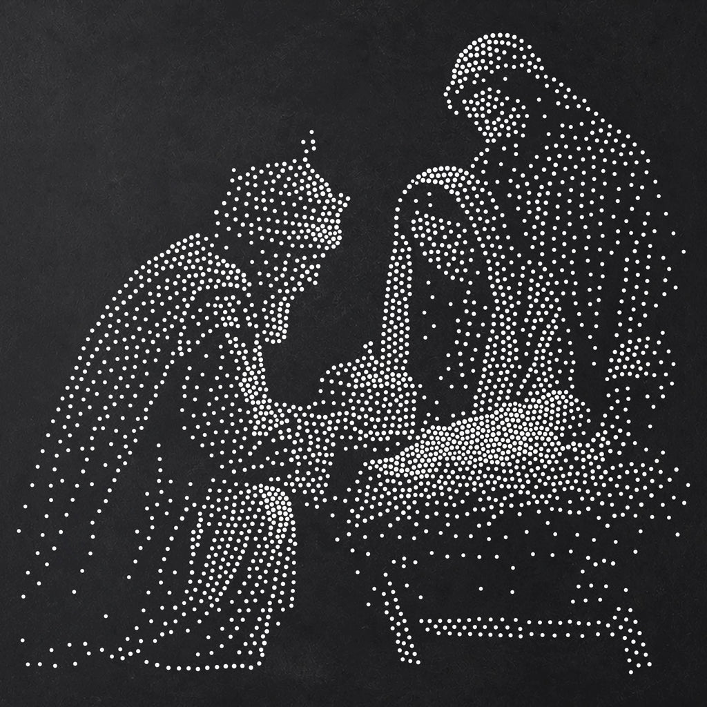 Wise Men Gifts with Jesus Stencil | Realistic Christmas Nativity Mylar Stipple Wall Art, Crafts (Large - 300mm / 12" approx)
