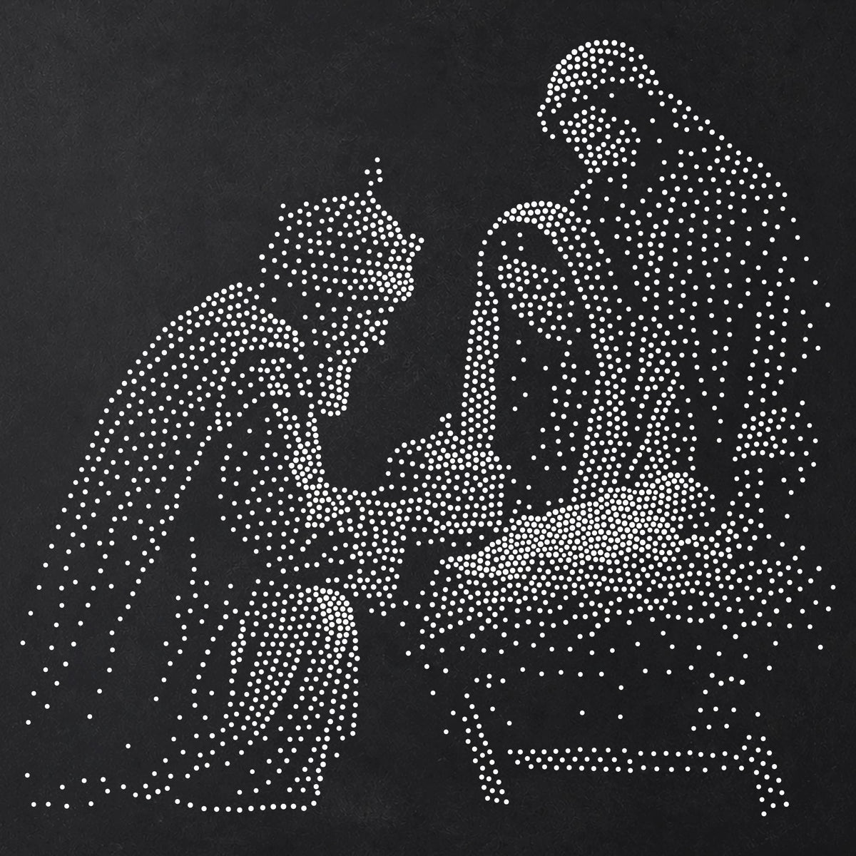 Wise Men Gifts with Jesus Stencil | Realistic Christmas Nativity Mylar Stipple Wall Art, Crafts (Large - 300mm / 12" approx)