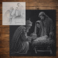 Wise Men Gifts with Jesus Stencil reusable Mylar stencil, 300 x 300 mm