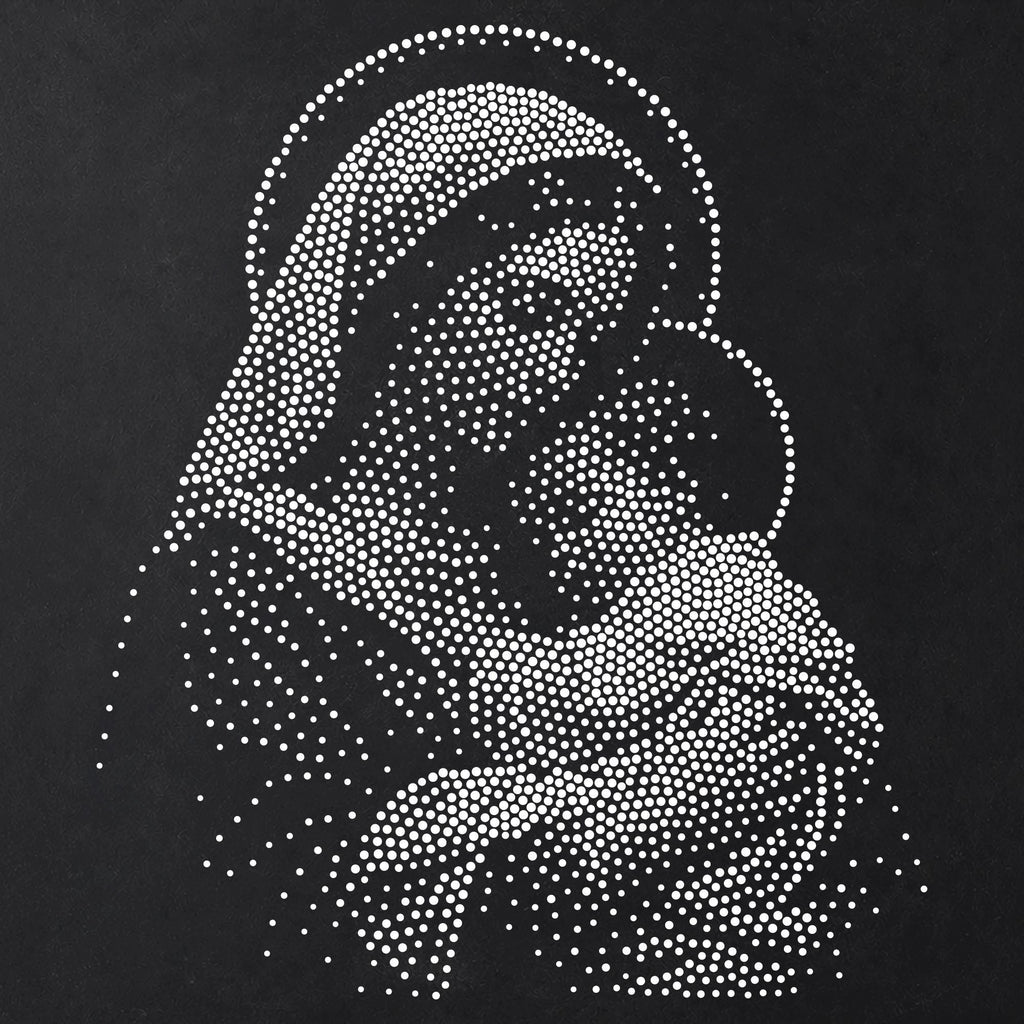 Madonna and Child Stencil | Realistic Christmas Nativity Mylar Stipple Wall Art, Crafts (Large - 300mm / 12" approx)