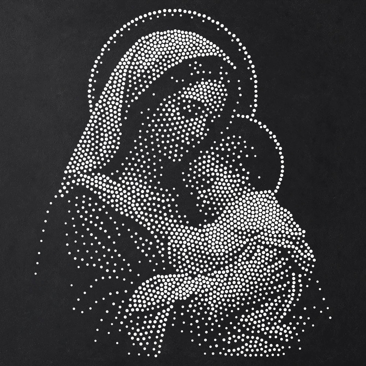 Madonna and Child Stencil | Realistic Christmas Nativity Mylar Stipple Wall Art, Crafts (Large - 300mm / 12" approx)