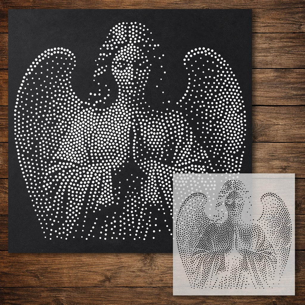 Angel in Prayer Stencil reusable Mylar stencil, 300 x 300 mm