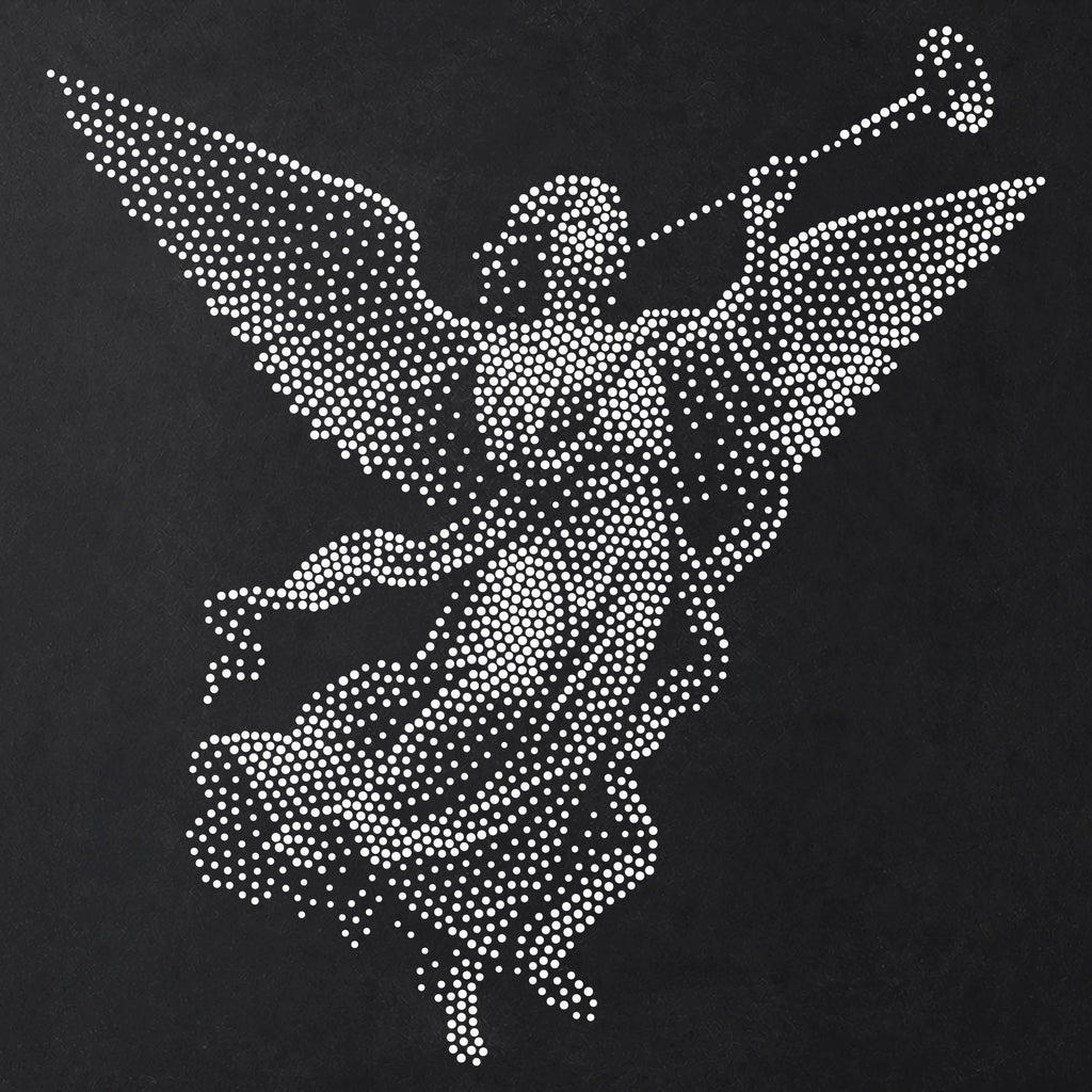 Angel with Trumpet Stencil | Realistic Christmas Nativity Mylar Stipple Wall Art, Crafts (Large - 300mm / 12" approx)