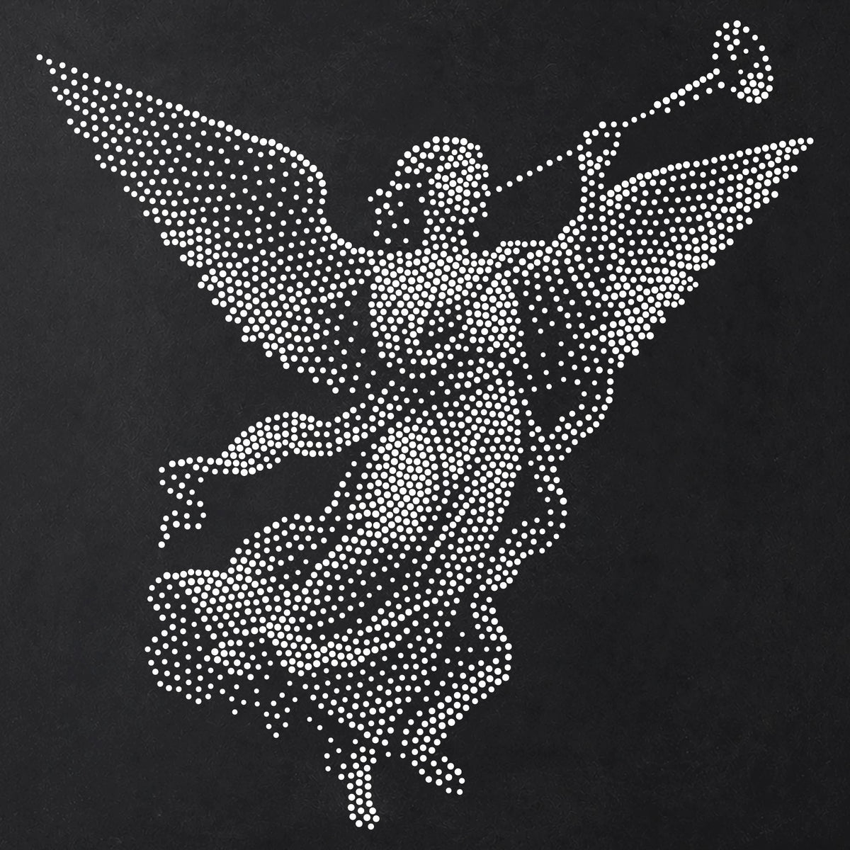 Angel with Trumpet Stencil | Realistic Christmas Nativity Mylar Stipple Wall Art, Crafts (Large - 300mm / 12" approx)