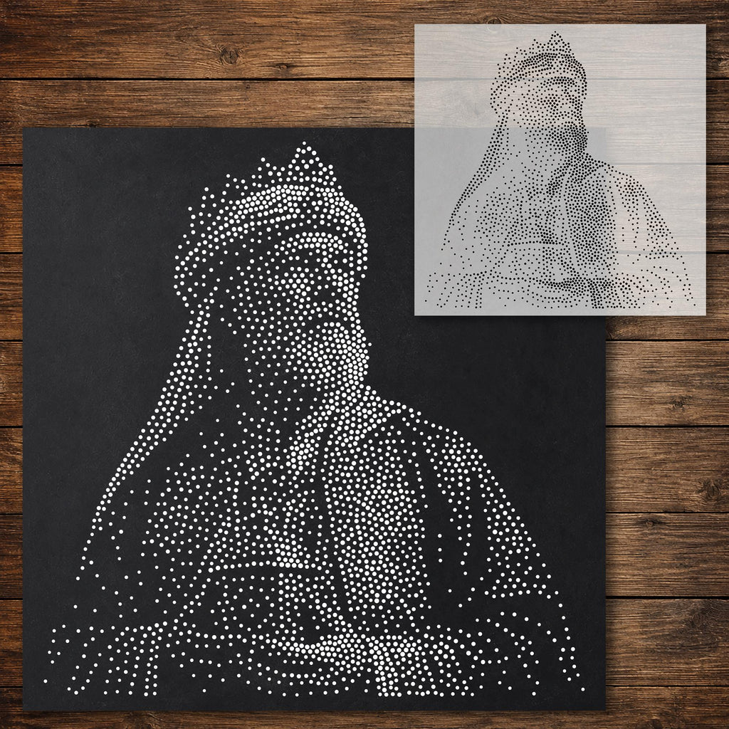 Wise Man with Gift Stencil reusable Mylar stencil, 300 x 300 mm