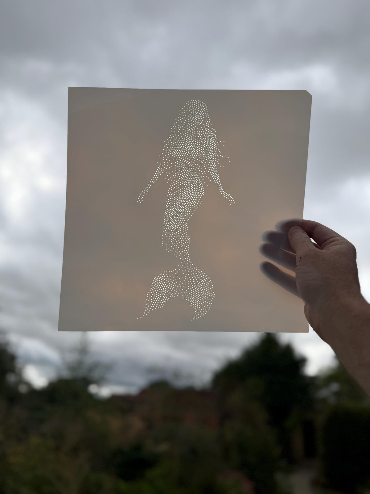 Mermaid Stencil | Realistic Highly Detailed DIY Mylar Fantasy Wall Art, Stipple Art Crafts (Large - 300mm / 12" approx)