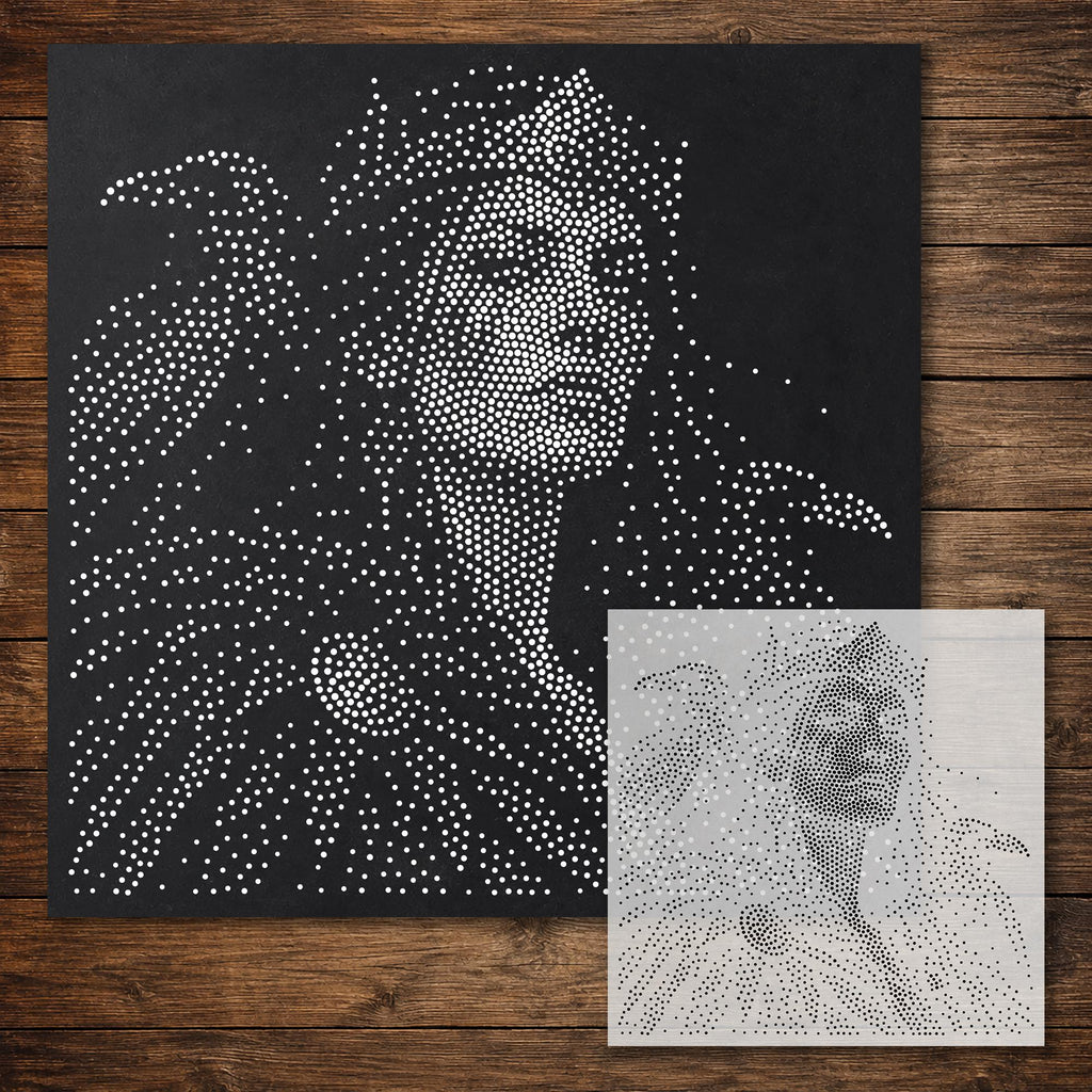 Morrigan Raven Queen Stencil reusable Mylar stencil, 300 x 300 mm