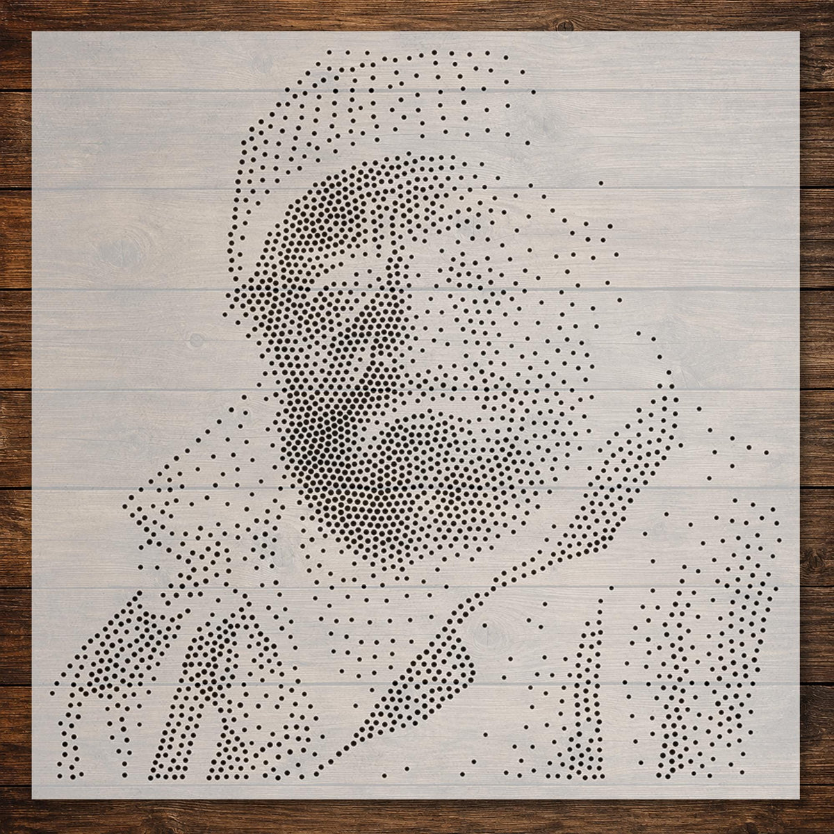 Old Fisherman Portrait Stipple Art Stencil | Realistic Mylar Plastic Craft Stencil (Large - 300mm / 12" approx)