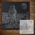 Man on Moon Stipple Art Stencil reusable Mylar stencil, 300 x 300 mm