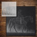 Cowboy on Horseback Stipple Art Stencil reusable Mylar stencil, 300 x 300 mm