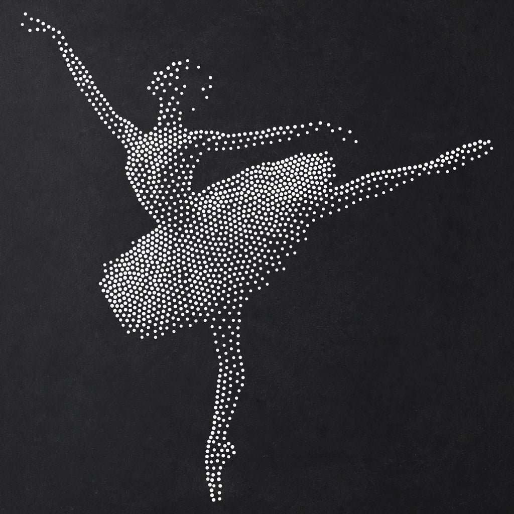 Ballerina Dancing Stipple Art Stencil | Realistic Animal Mylar Plastic Craft Stencil (Large - 300mm / 12" approx)