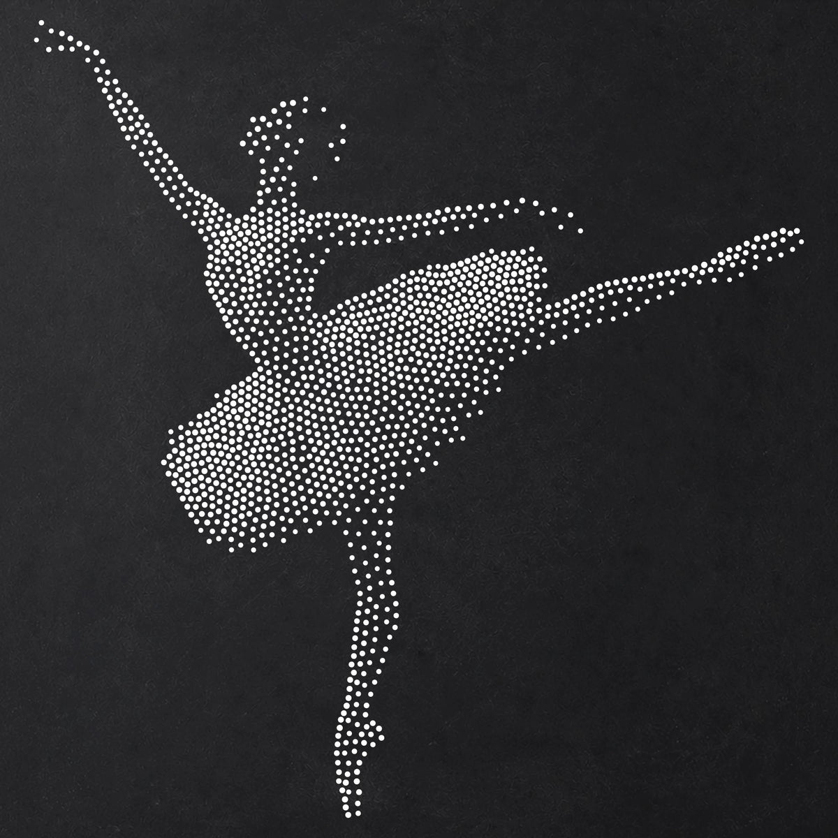Ballerina Dancing Stipple Art Stencil | Realistic Animal Mylar Plastic Craft Stencil (Large - 300mm / 12" approx)