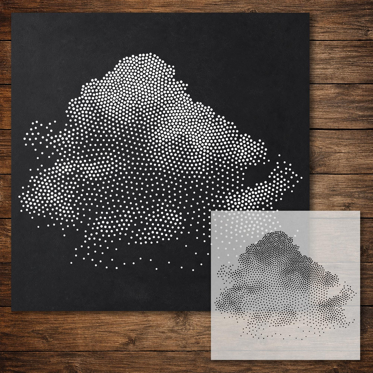 Cloud Stencil reusable Mylar stencil, 300 x 300 mm
