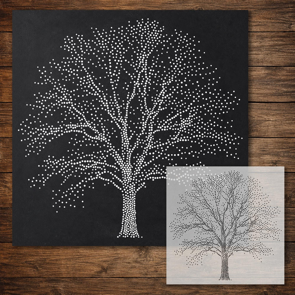 Bare Winter Tree Stencil reusable Mylar stencil, 300 x 300 mm