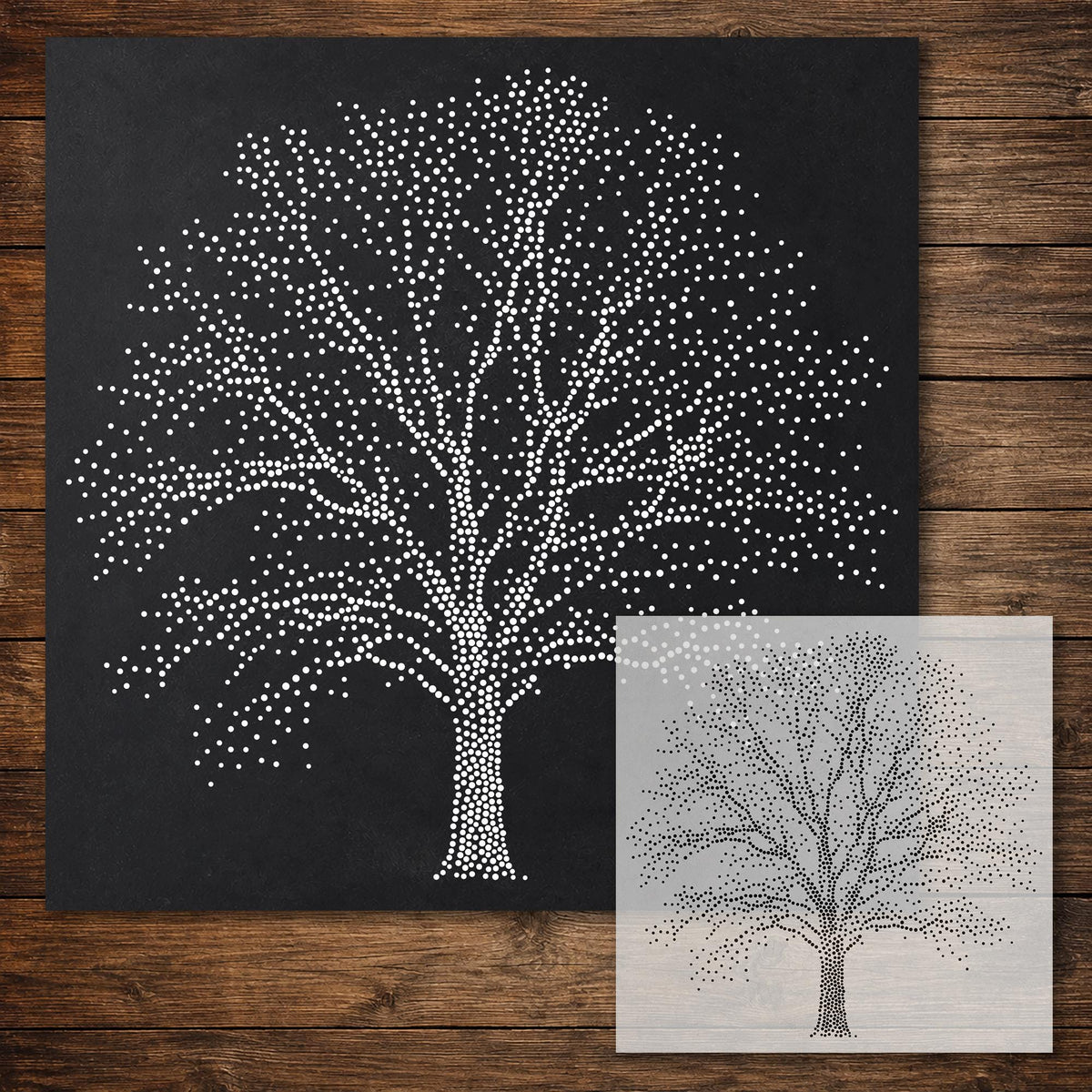 Bare Winter Tree Stencil reusable Mylar stencil, 300 x 300 mm