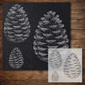 Pine Cones Stencil reusable Mylar stencil, 300 x 300 mm