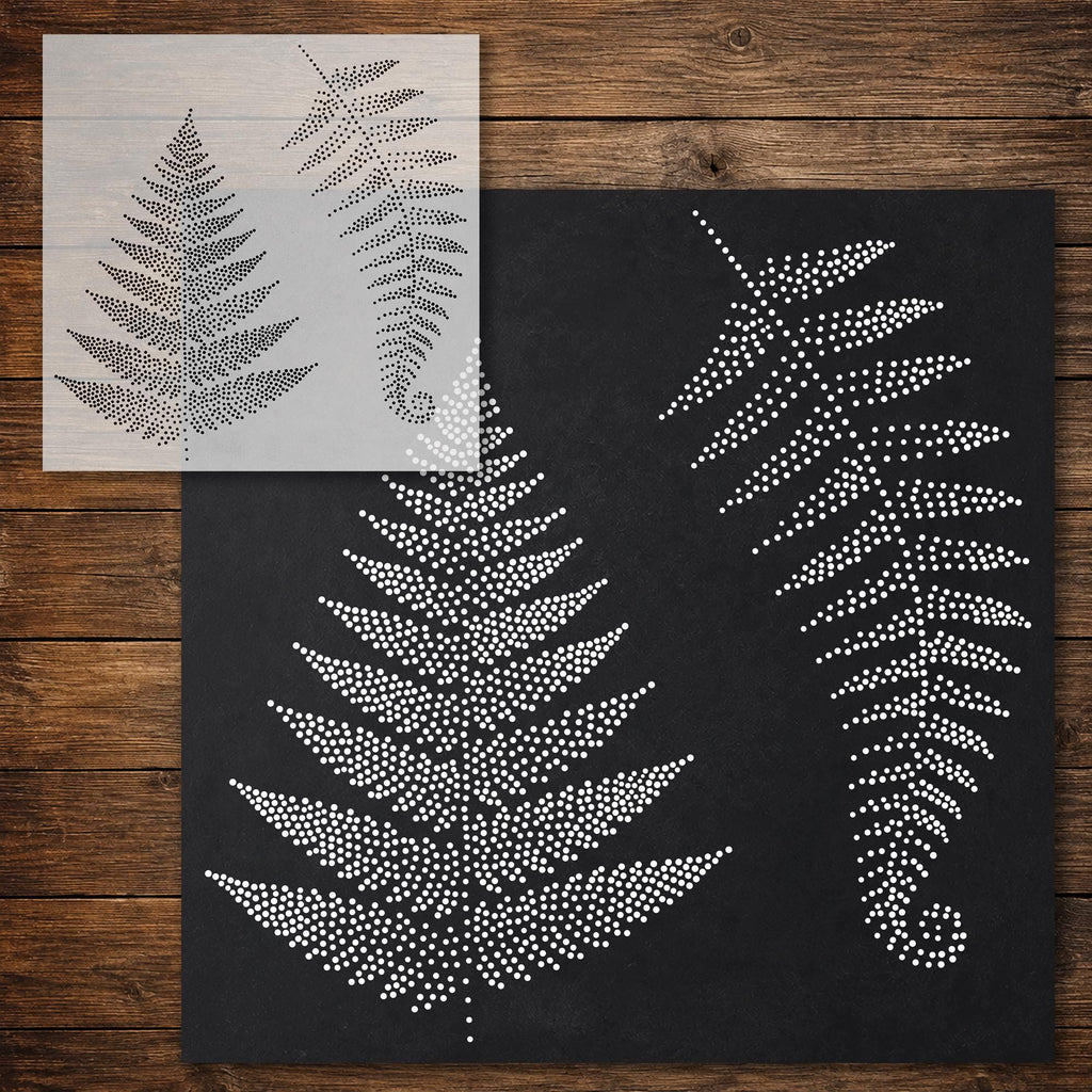 Fern Frond Stencil reusable Mylar stencil, 300 x 300 mm