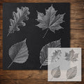 Tree Leaves Stencil reusable Mylar stencil, 300 x 300 mm