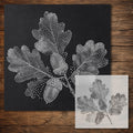 Oak Leaf and Acorns Stencil reusable Mylar stencil, 300 x 300 mm