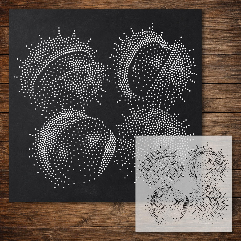 Conkers in Husks Stencil reusable Mylar stencil, 300 x 300 mm