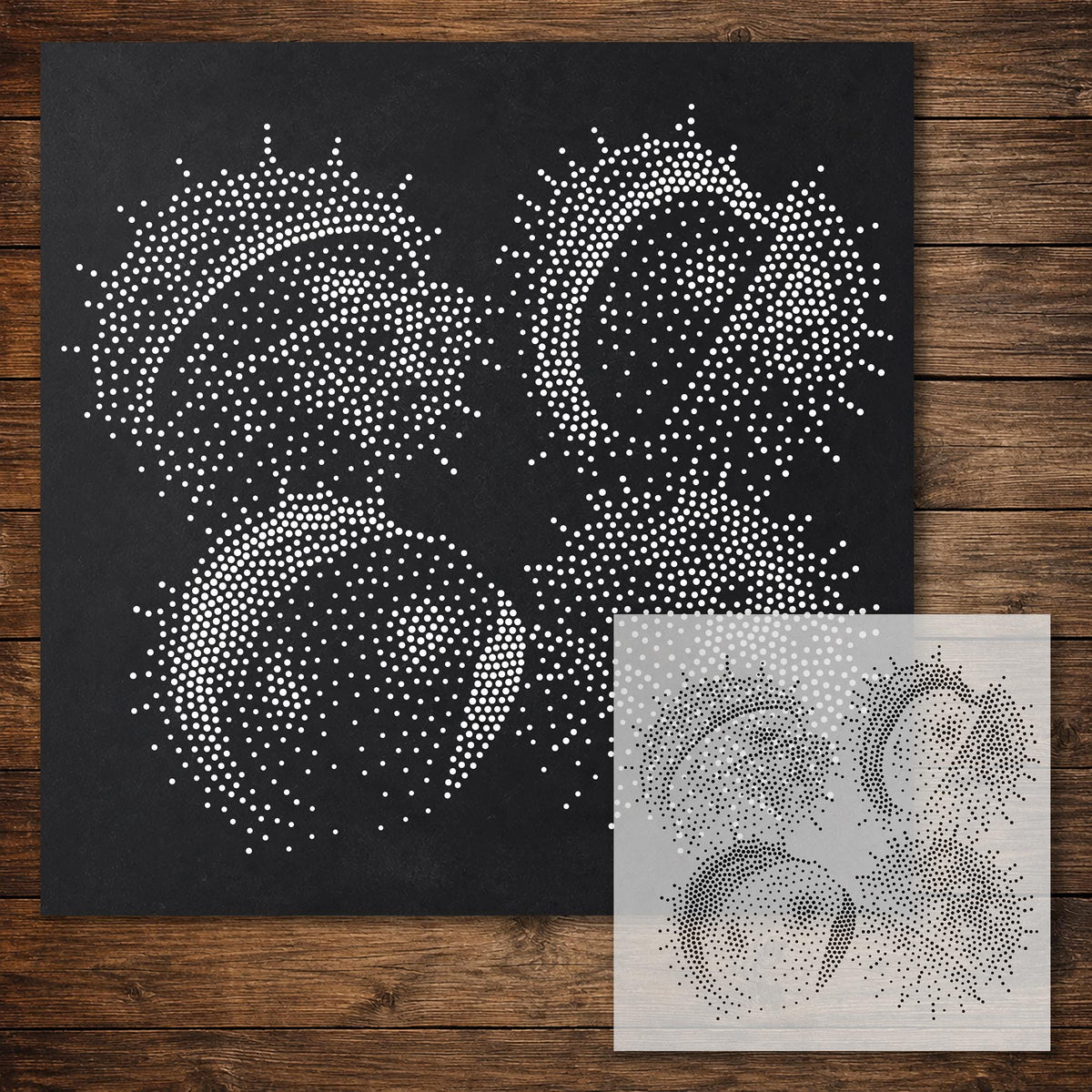 Conkers in Husks Stencil reusable Mylar stencil, 300 x 300 mm