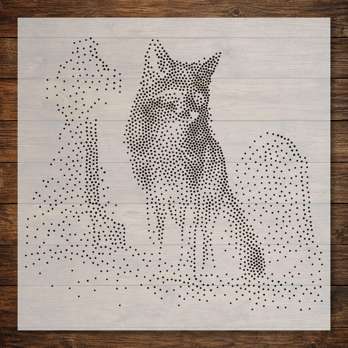 Fox in Graveyard Stencil | Realistic Highly Detailed DIY Mylar Wall Art, Stipple Art Crafts (Large - 300mm / 12" approx)
