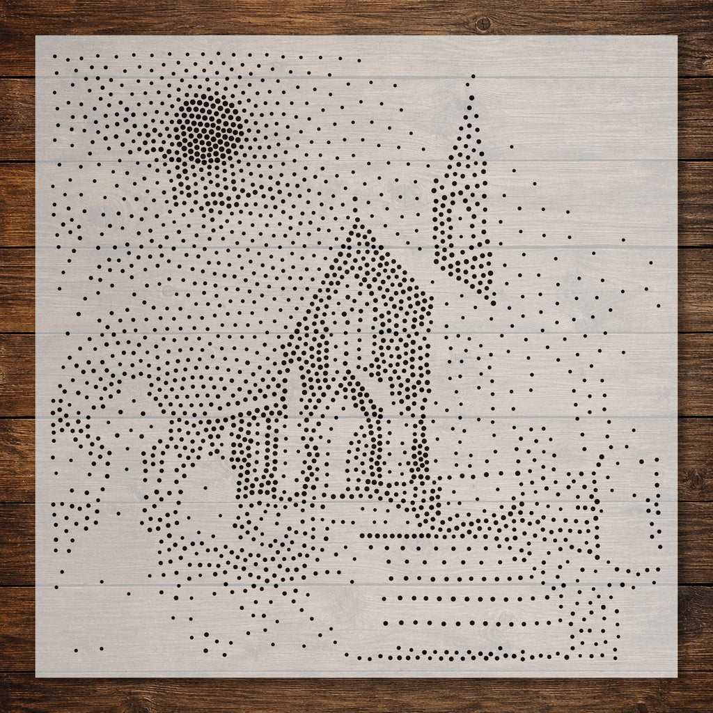 Moonlit Churchyard Stencil | Realistic Highly Detailed DIY Mylar Wall Art, Stipple Art Crafts (Large - 300mm / 12" approx)