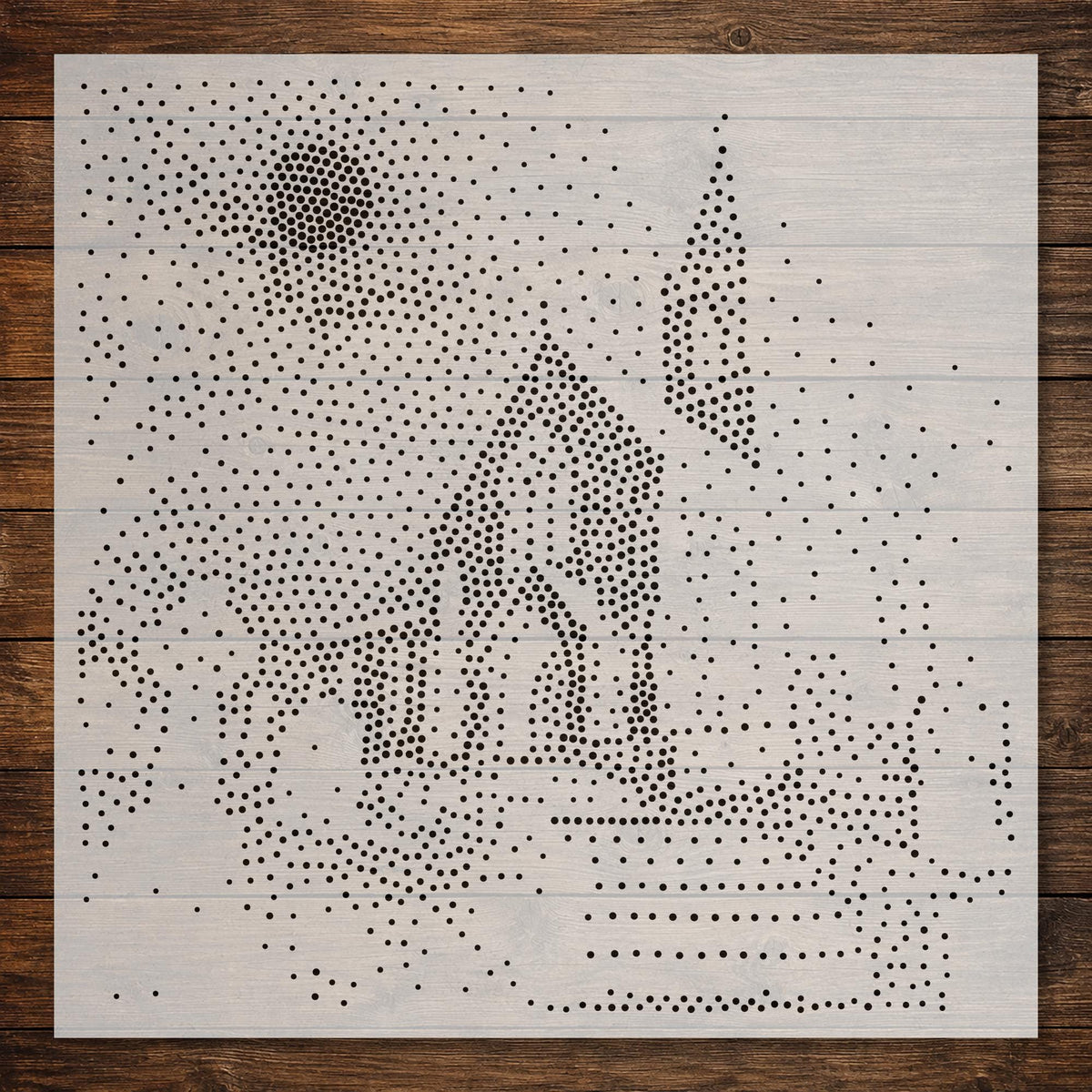 Moonlit Churchyard Stencil | Realistic Highly Detailed DIY Mylar Wall Art, Stipple Art Crafts (Large - 300mm / 12" approx)