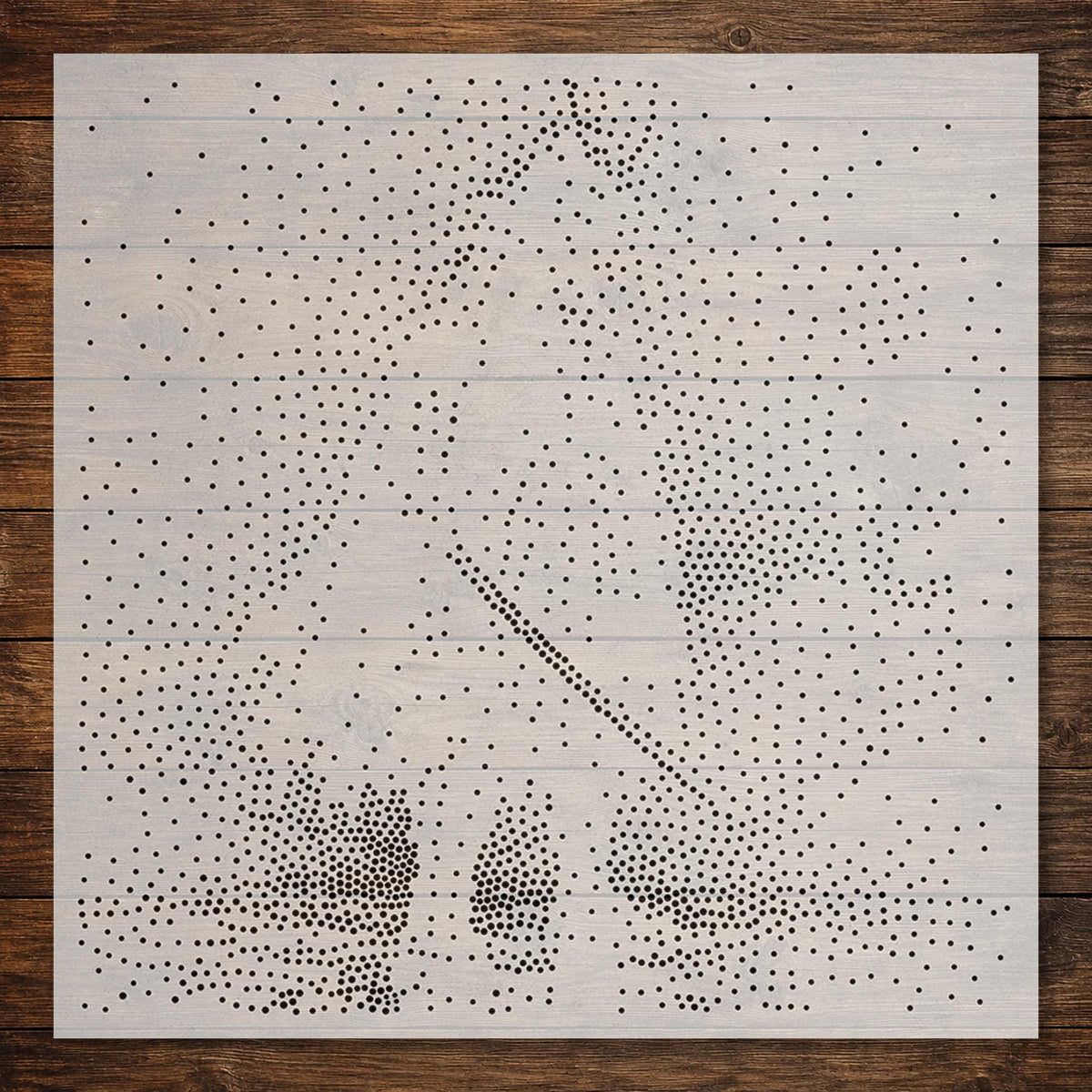 Samurai in Rain Stipple Art Stencil | Realistic Mylar Plastic Craft Stencil (Large - 300mm / 12" approx)