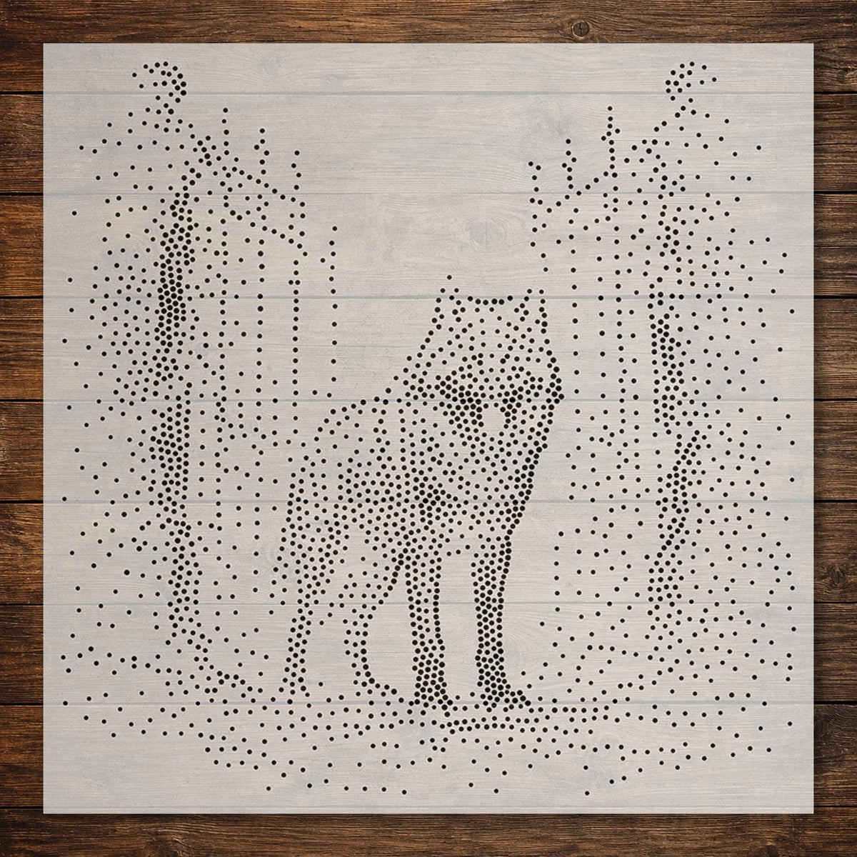 Wolf by Ruined Gates Stencil | Realistic Highly Detailed DIY Mylar Wall Art, Stipple Art Crafts (Large - 300mm / 12" approx)
