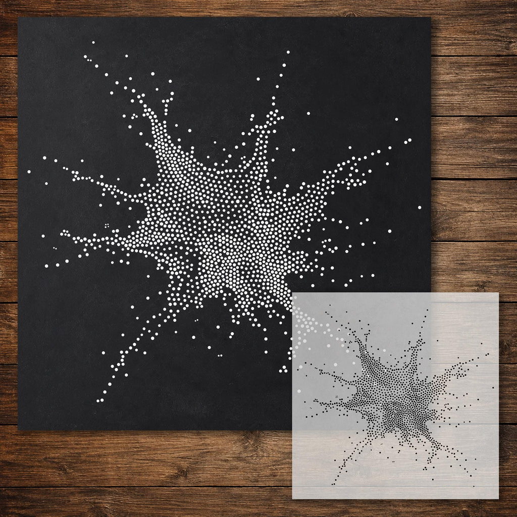 Paint Splat Stencil reusable Mylar stencil, 300 x 300 mm