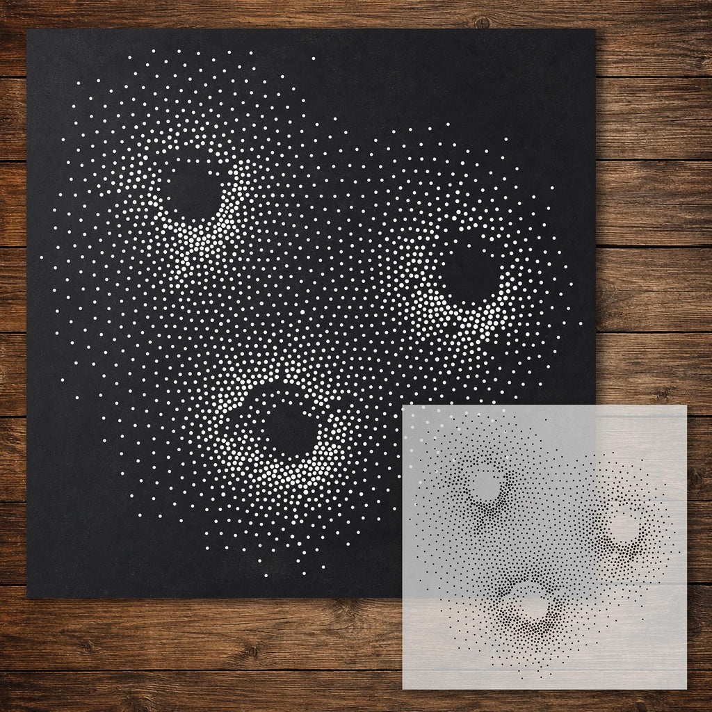 Bullet Holes in Wall Stencil reusable Mylar stencil, 300 x 300 mm