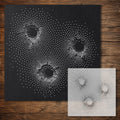Bullet Holes in Wall Stencil reusable Mylar stencil, 300 x 300 mm