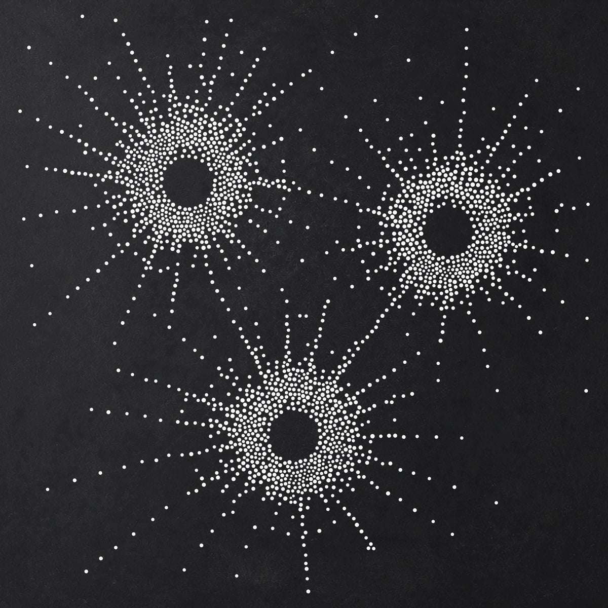 Bullet Holes in Glass Stencil | Realistic Mylar Stipple Wall Art, Crafts (Large - 300mm / 12" approx)