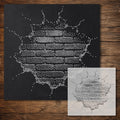 Cracked Brick Wall Stencil reusable Mylar stencil, 300 x 300 mm