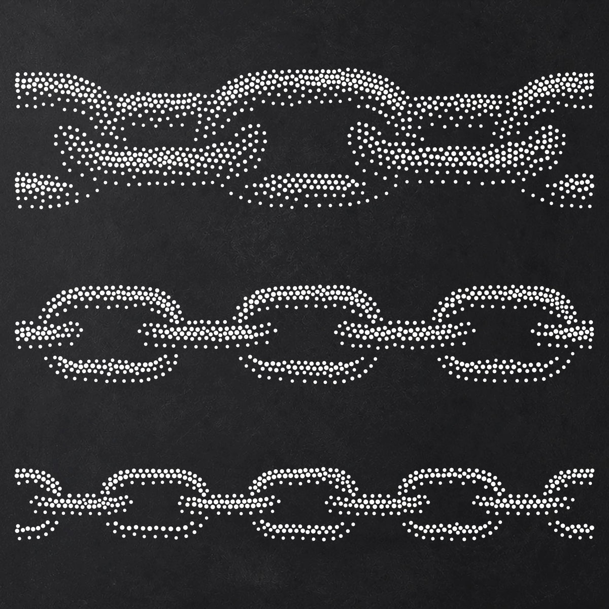 Chain Links Stencil | Repeating Realistic Mylar Stipple Wall Art, Crafts (Large - 300mm / 12" approx)