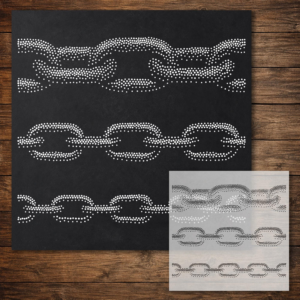 Chain Links Stencil reusable Mylar stencil, 300 x 300 mm