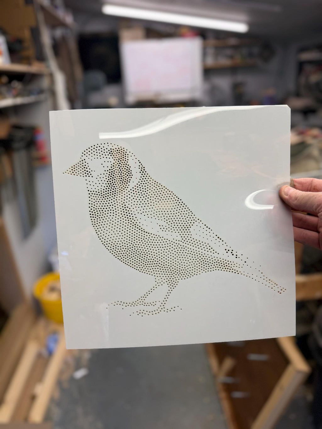 Goldfinch Bird Stencil | Realistic Mylar Stipple Wall Art, Crafts (Large - 300mm / 12" approx)