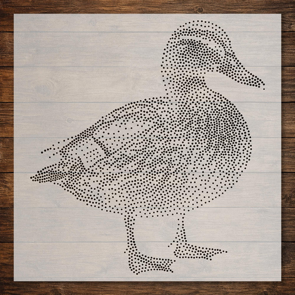 Mallard Duck Stipple Art Stencil | Realistic Animal Mylar Plastic Craft Stencil (Large - 300mm / 12" approx)