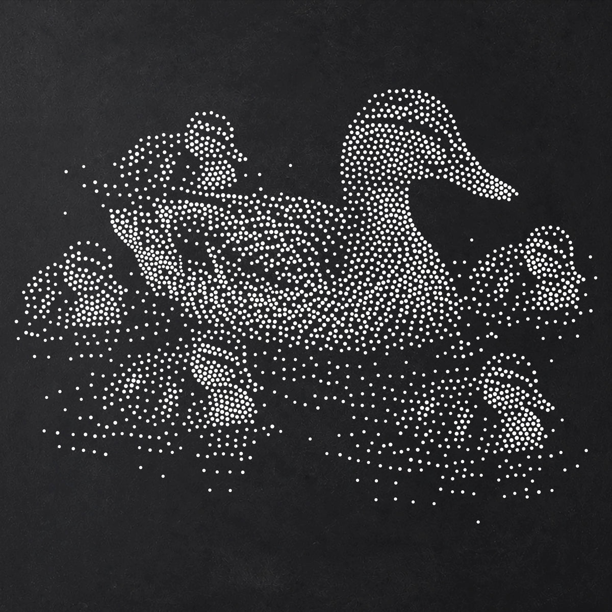 Mallard with Ducklings Stipple Art Stencil | Realistic Animal Mylar Plastic Craft Stencil (Large - 300mm / 12" approx)