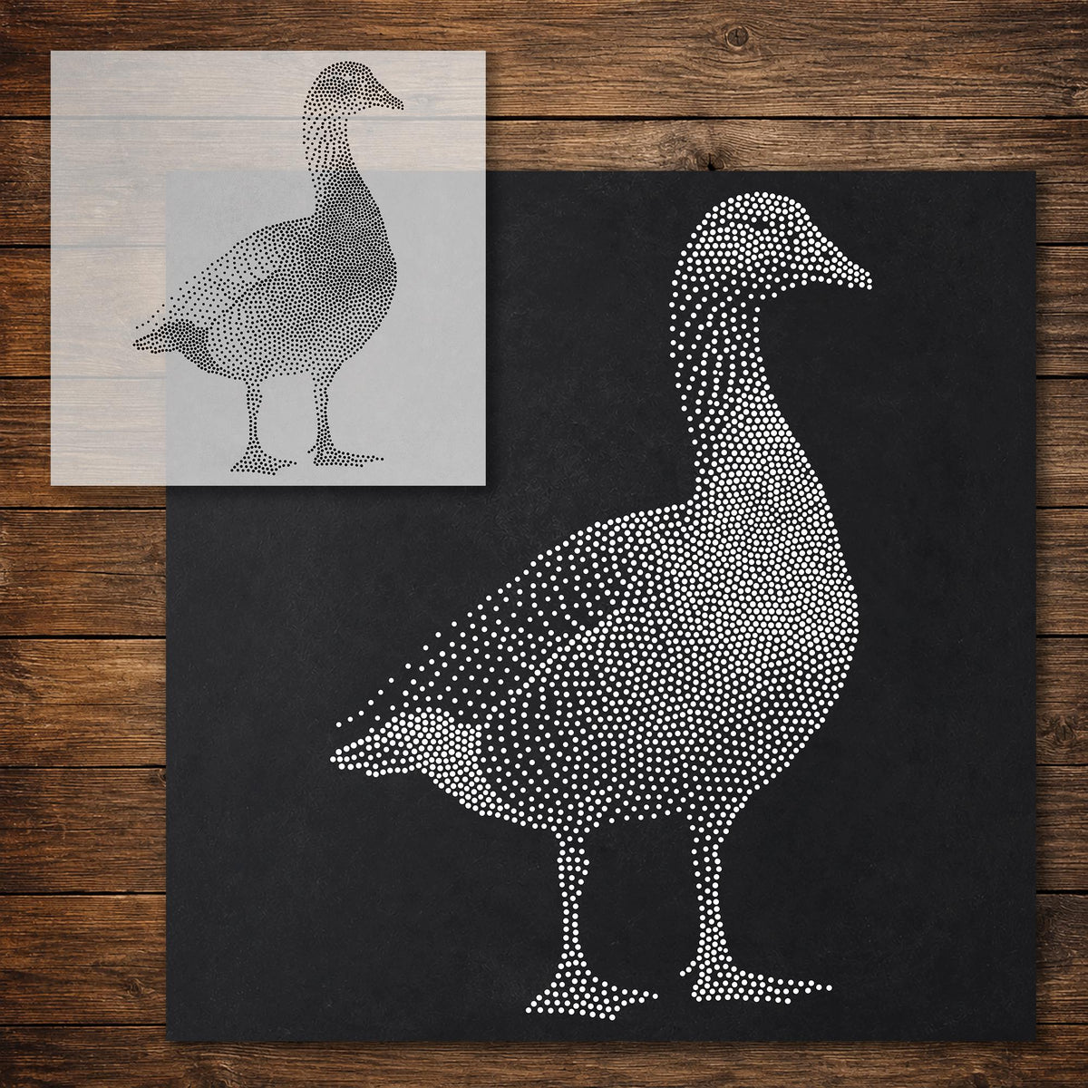 Goose Stipple Art Stencil reusable Mylar stencil, 300 x 300 mm