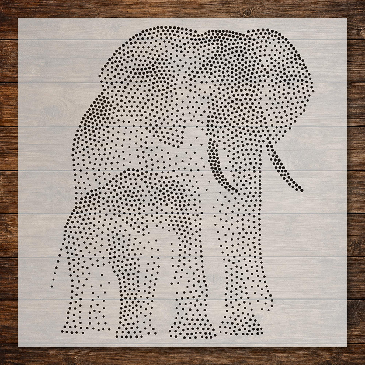 Elephant with Calf Stipple Art Stencil | Realistic Animal Mylar Plastic Craft Stencil (Large - 300mm / 12" approx)